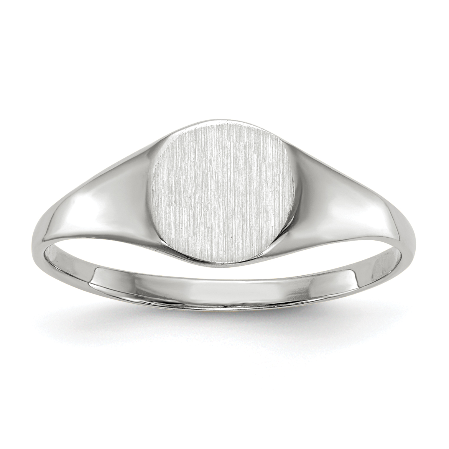 14k White Gold 6.5x7.5mm Closed Back Signet Ring (RS567)