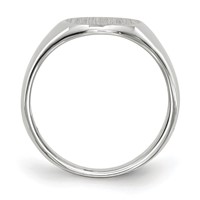 14K White Gold 8.5x 8.0mm Closed Back Oval Signet Ring view 2