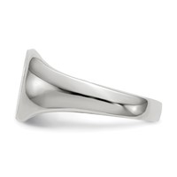14K White Gold 8.5x 8.0mm Closed Back Oval Signet Ring view 3