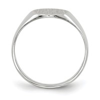 14K White Gold 9.0x 9.5mm Round Closed Back Signet Ring view 2