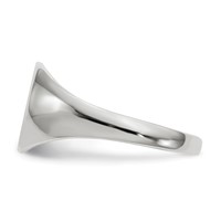 14K White Gold 9.0x 9.5mm Round Closed Back Signet Ring view 3