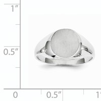 14K White Gold 9.0x 9.5mm Round Closed Back Signet Ring view 5