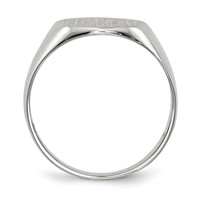 14K White Gold 10.0x11.0mm Round Closed Back Signet Ring view 2