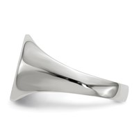 14K White Gold 10.0x11.0mm Round Closed Back Signet Ring view 3