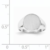 14K White Gold 10.0x11.0mm Round Closed Back Signet Ring view 5