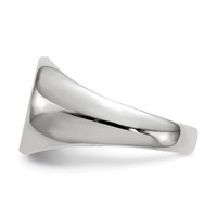 14K White Gold 13.5x 12.5mm Round Closed Back Mens Signet Ring view 3