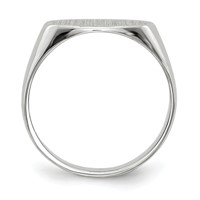 14K White Gold 12.0x 6.5mm Oval Closed Back Signet Ring view 2
