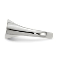 14K White Gold 12.0x 6.5mm Oval Closed Back Signet Ring view 3