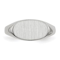 14K White Gold 12.0x 6.5mm Oval Closed Back Signet Ring view 4