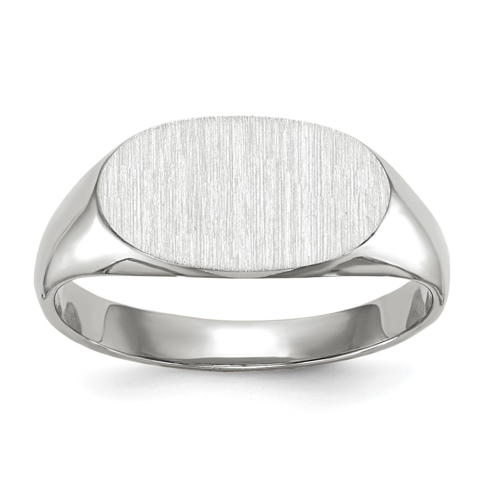 14k White Gold 6.5×12.0mm Closed Back Signet Ring