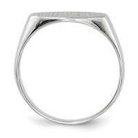 14K White Gold 13.5x 7.5mm Oval Closed Back Signet Ring view 2