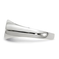 14K White Gold 13.5x 7.5mm Oval Closed Back Signet Ring view 3