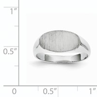 14K White Gold 13.5x 7.5mm Oval Closed Back Signet Ring view 5
