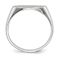 14K White Gold 13.5x 7.5mm Oval Open Back Signet Ring view 2