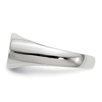 14K White Gold 13.5x 7.5mm Oval Open Back Signet Ring view 3