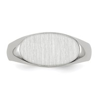 14K White Gold 13.5x 7.5mm Oval Open Back Signet Ring view 4