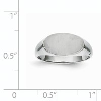 14K White Gold 13.5x 7.5mm Oval Open Back Signet Ring view 5