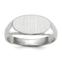 14K White Gold 13.5x 7.5mm Oval Open Back Signet Ring view 1