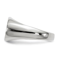 14K White Gold 15.0x 9.5mm Oval Open Back Signet Ring view 3