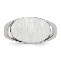 14K White Gold 15.0x 9.5mm Oval Open Back Signet Ring view 4