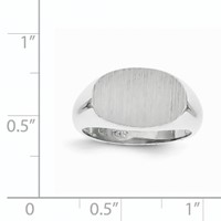 14K White Gold 15.0x 9.5mm Oval Open Back Signet Ring view 5