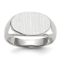 14K White Gold 15.0x 9.5mm Oval Open Back Signet Ring view 1