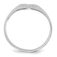 14K White Gold 7.0x 9.5mm Heart Closed Back Signet Ring view 2