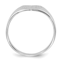 14K White Gold 8.5x 9.0mm Heart Closed Back Signet Ring view 2