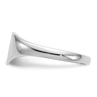 14K White Gold 8.5x 9.0mm Heart Closed Back Signet Ring view 3