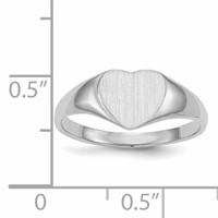 14K White Gold 8.5x 9.0mm Heart Closed Back Signet Ring view 5