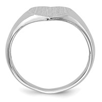 14K White Gold 8.0x 7.5mm Heart Closed Back Signet Ring view 2