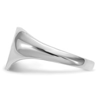 14K White Gold 8.0x 7.5mm Heart Closed Back Signet Ring view 3