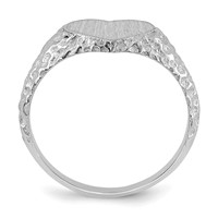 14K White Gold 8.0x 9.0mm Heart Open Back Nugget Signet Ring view 2