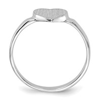 14K White Gold 7.0x 7.5mm Heart Open Back Signet Ring view 2