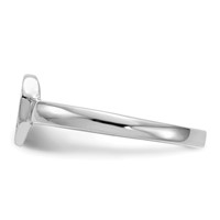 14K White Gold 7.0x 7.5mm Heart Open Back Signet Ring view 3