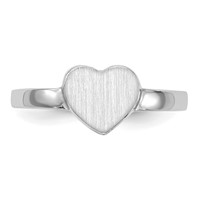 14K White Gold 7.0x 7.5mm Heart Open Back Signet Ring view 4