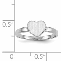 14K White Gold 7.0x 7.5mm Heart Open Back Signet Ring view 5