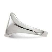 14K White Gold 10.5x 11.0mm Cushion Closed Back Signet Ring view 3