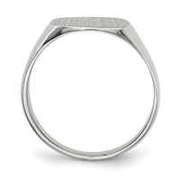 14K White Gold 12.5x 12.5mm Cushion Closed Back Signet Ring view 2