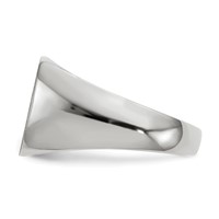 14K White Gold 12.5x 12.5mm Cushion Closed Back Signet Ring view 3