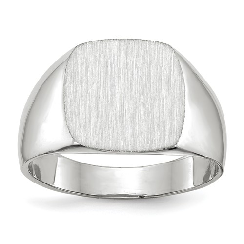10k White Gold 12.5x12.5mm Closed Back Signet Ring