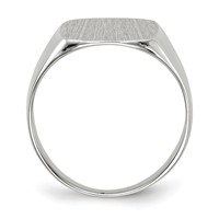14K White Gold 13.5x 14.5mm Cushion Closed Back Mens Signet Ring view 2