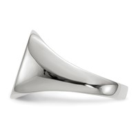 14K White Gold 13.5x 14.5mm Cushion Closed Back Mens Signet Ring view 3