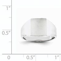 14K White Gold 10.5x 11.0mm Cushion Open Back Signet Ring view 5