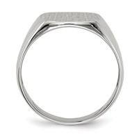 14K White Gold 12.5x 12.5mm Cushion Open Back Signet Ring view 2