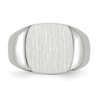 14K White Gold 12.5x 12.5mm Cushion Open Back Signet Ring view 4