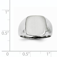 14K White Gold 12.5x 12.5mm Cushion Open Back Signet Ring view 5