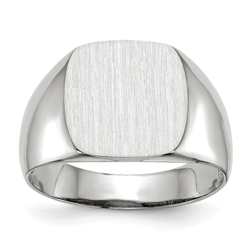 14k White Gold 12.5×12.5mm Open Back Signet Ring