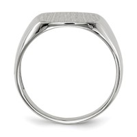 14K White Gold 13.5x 14.5mm Cushion Open Back Mens Signet Ring view 2