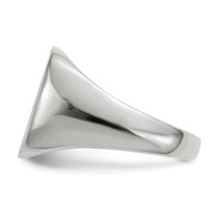 14K White Gold 13.5x 14.5mm Cushion Open Back Mens Signet Ring view 3